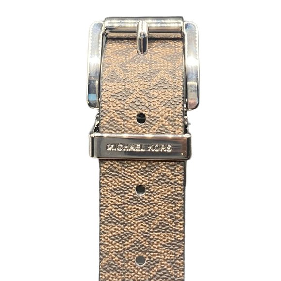 NWT Michael Kors Reversible Belt XL & Small w Signature MK Logo Black/Brown